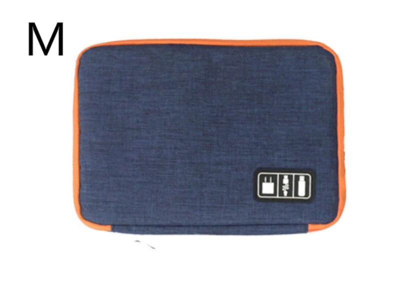 Reizen Draagbare Elektronische Accessoires Case Datakabel Organisator Zak Draagtas Voor Ipad Power Usb Flash Drive Lader: Blue-m
