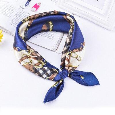 Foulard à rayures pour la tête pour femmes, imprimé, tissu pour cou, étiquette tendance, 50x50cm: TS-19