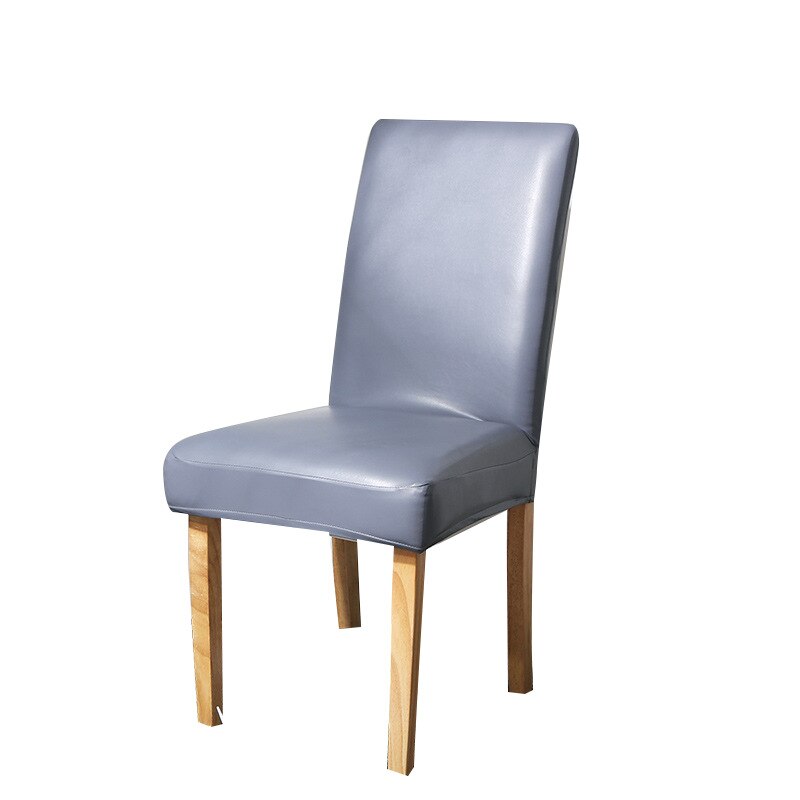 Elastic Chair Covers Home Dining Chair One-Piece Hotel PU Leather Chair Cover