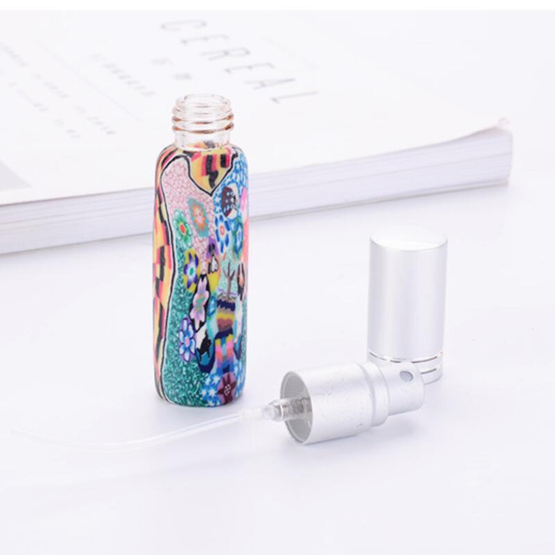 5 stk/parti 10ml tomme aluminiumshætter glas parfume lotion flaske forstøver spray genopfyldelige hætteglas farverige rejse kosmetiske beholdere