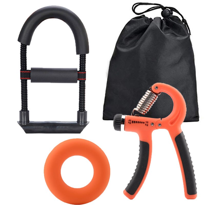 Fitness Hand Grip Strengthener Sports Arm Exercisers Home Gym Power Training Ring Finger Pow Wrist Trainer Muscle Equipment: Orange