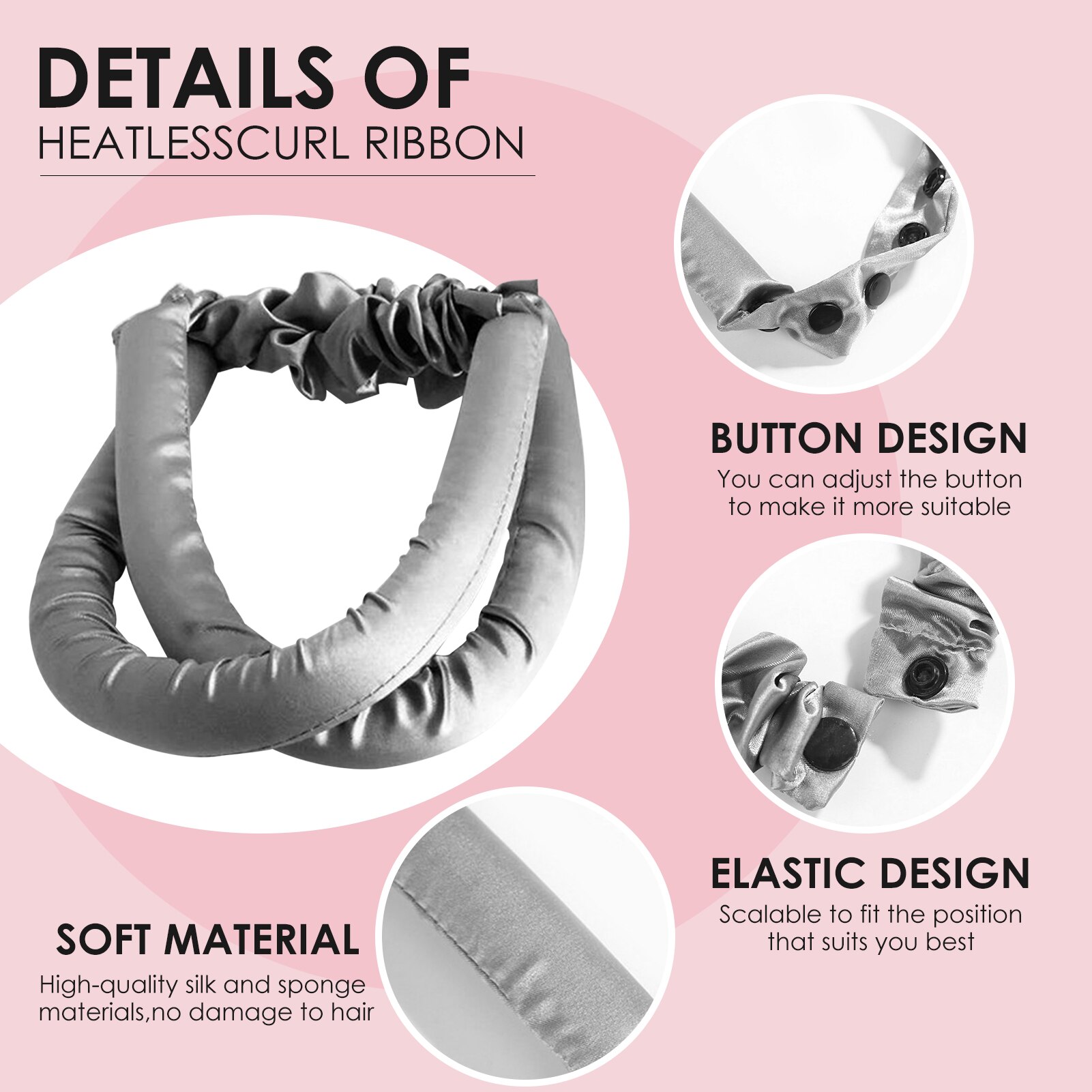 Heatless Curling Staaf Hoofdband Krullen Zijden Lint Lui Krultang Haar Rollen Slapen Soft Wave Formers Vrouwen Haar Styling Tools