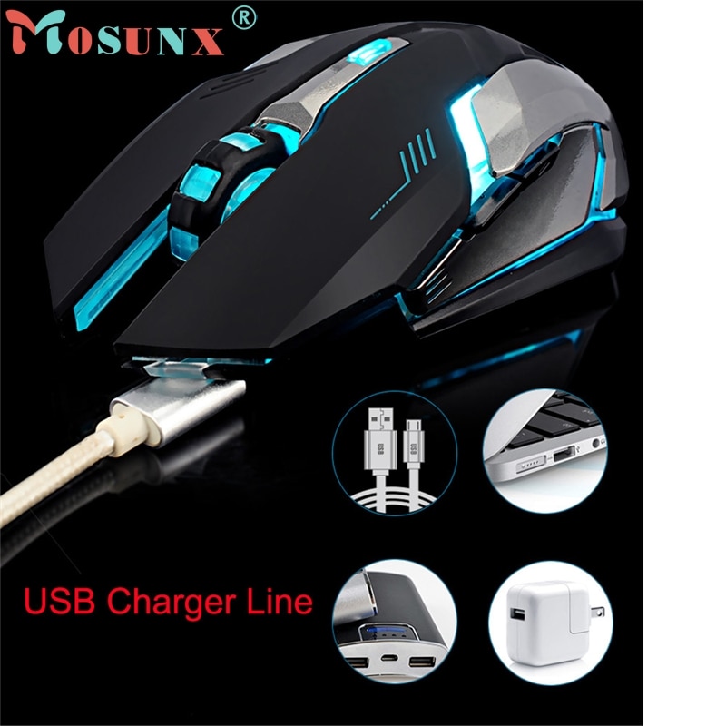 Mus raton genopladelig  x7 trådløs lydløs led baggrundsbelyst usb optisk ergonomisk gaming mus til pc bærbar computer mus