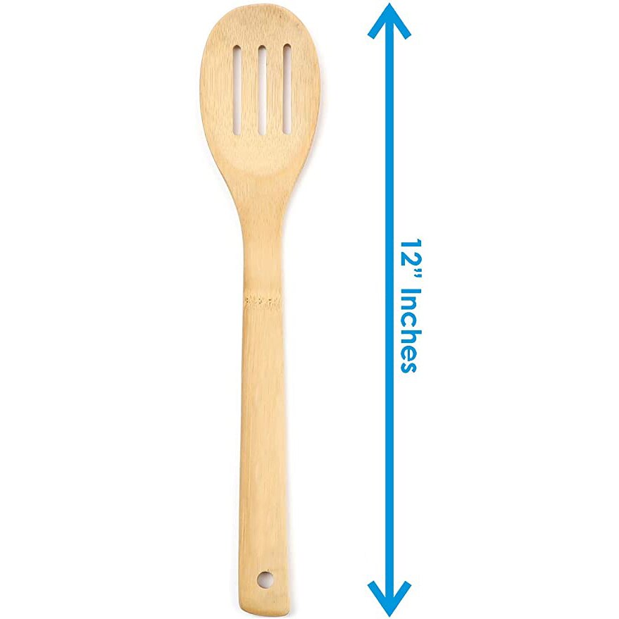 8 stk organiske bambus køkkenredskaber sæt træskeer og spatel til madlavning nonstick køkkenredskaber sæt køkken tilbehør