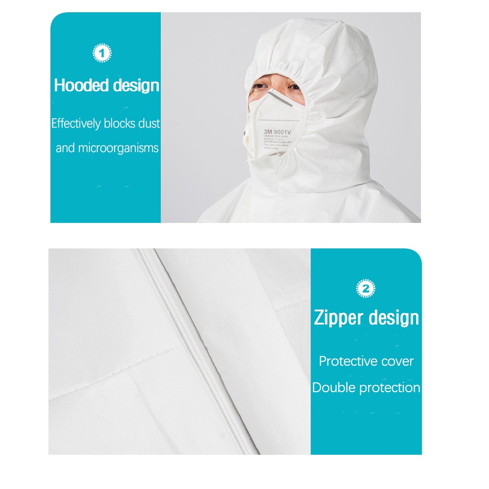 PPE Hooded protective clothing Antibacterial Anti-Virus Suit Prevent Invasion of Virus Staff Protective Clothing