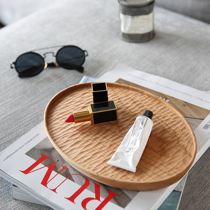 Nordic Dessert Plate Wooden Serving Tray Afternoon Tea Time Coffee Cake Plates Hexagonal Round Desserts Food Organizer Platter: c