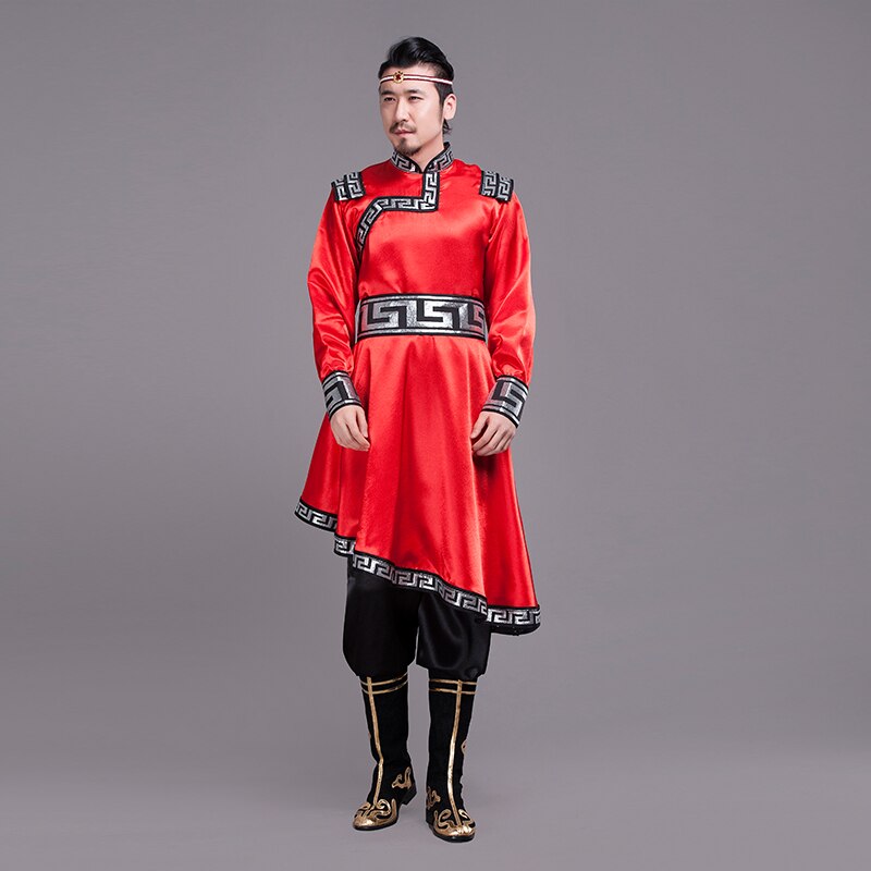 Traditional Mongolian Costumes for Men Grassland National Genghis Khan Riding Dance Stage Performance Asia Adult Waer: Color7 / M