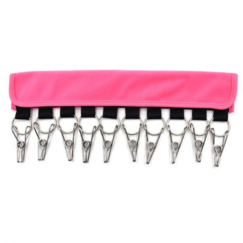 Foldable Velcro Travel Portable Clothes Hanger Dryer Clothes Rack Clothespin Closet Hanger