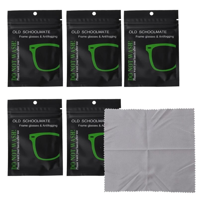 Chiffon microfibre Anti-buée pour lunettes, nettoyant pour lentilles, désembuage en daim réutilisable, accessoires pour lunettes
