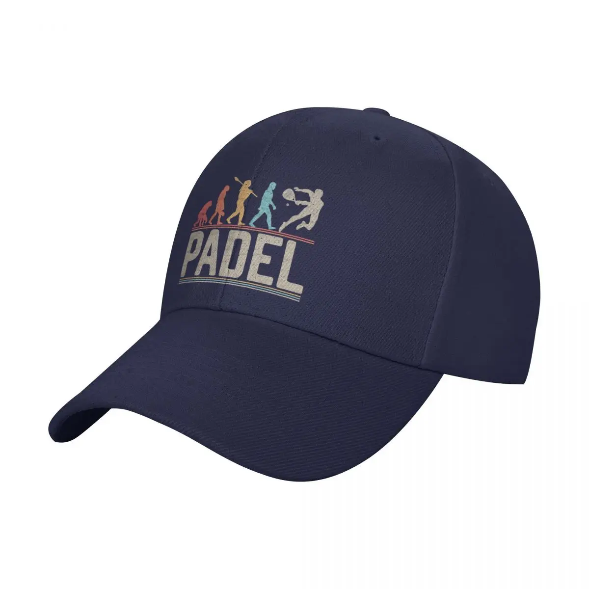 Padel Evolution of Man Vintage Funny Padel First Baseball Cap, Christmas Hat, Beach Hat for Men, Women's Caps: Marine Bleu