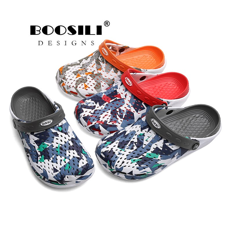 , sandalias para hombre, estilo de verano, sandalias de goma Eva con huecos, zuecos, zapatillas de transpirables para playa, calzado para jardín iluminado