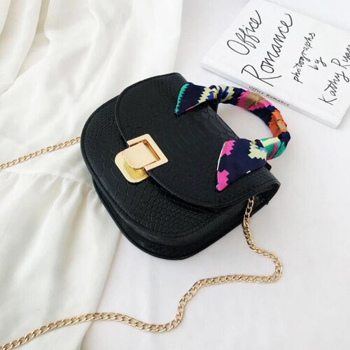 Sac à bandoulière à chaîne pour femme, sacoche de marque, sac messager, sac à main: Noir