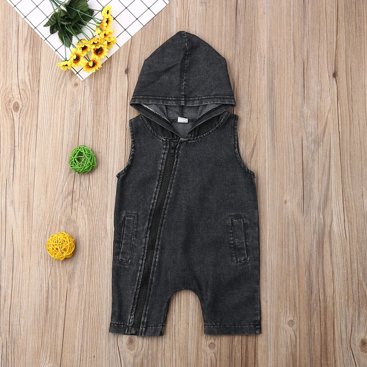 Barboteuse en Denim pour enfants | Vêtements d'été, pour bébés garçons et filles