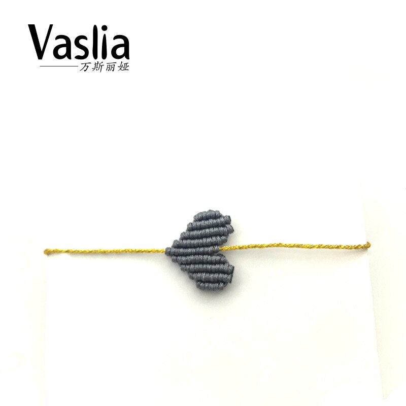 VISALIA-pulsera trenzada con forma de corazón para mujer, de la suerte arcoíris brazalete con, hilo simple de , joyería hecha a mano, el mejor de verano: gray