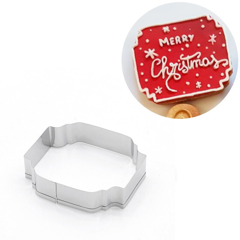 8 Style Plaque Cookie Cutter, Frame Shapes Sugar Cookie Cutters for Birthday Wedding Baby Shower, DIY Stainless Cookie Mold: C