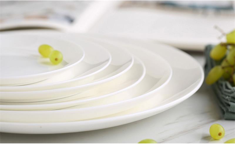 6 pulgadas, hueso blanco puro china breadfast bandeja, plato de porcelana para aperitivos y pasteles, plato de cerámica para alimentos, apto para microondas