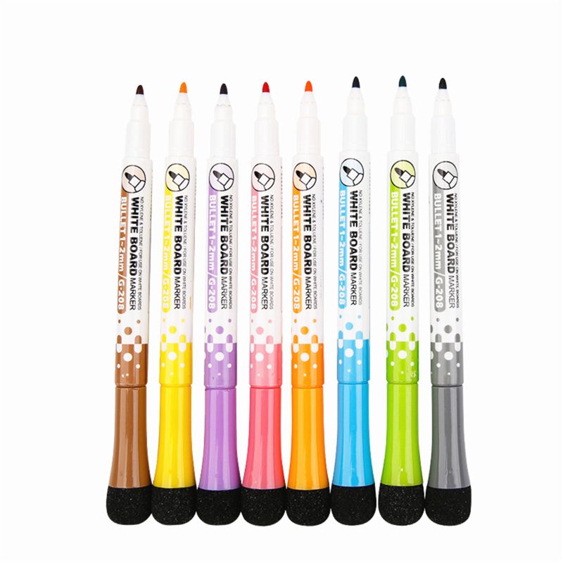Magnetic Dry Erase Markers (8 Pack) Low Odor White Board Markers with Erasers for Kids Teacher Supplies