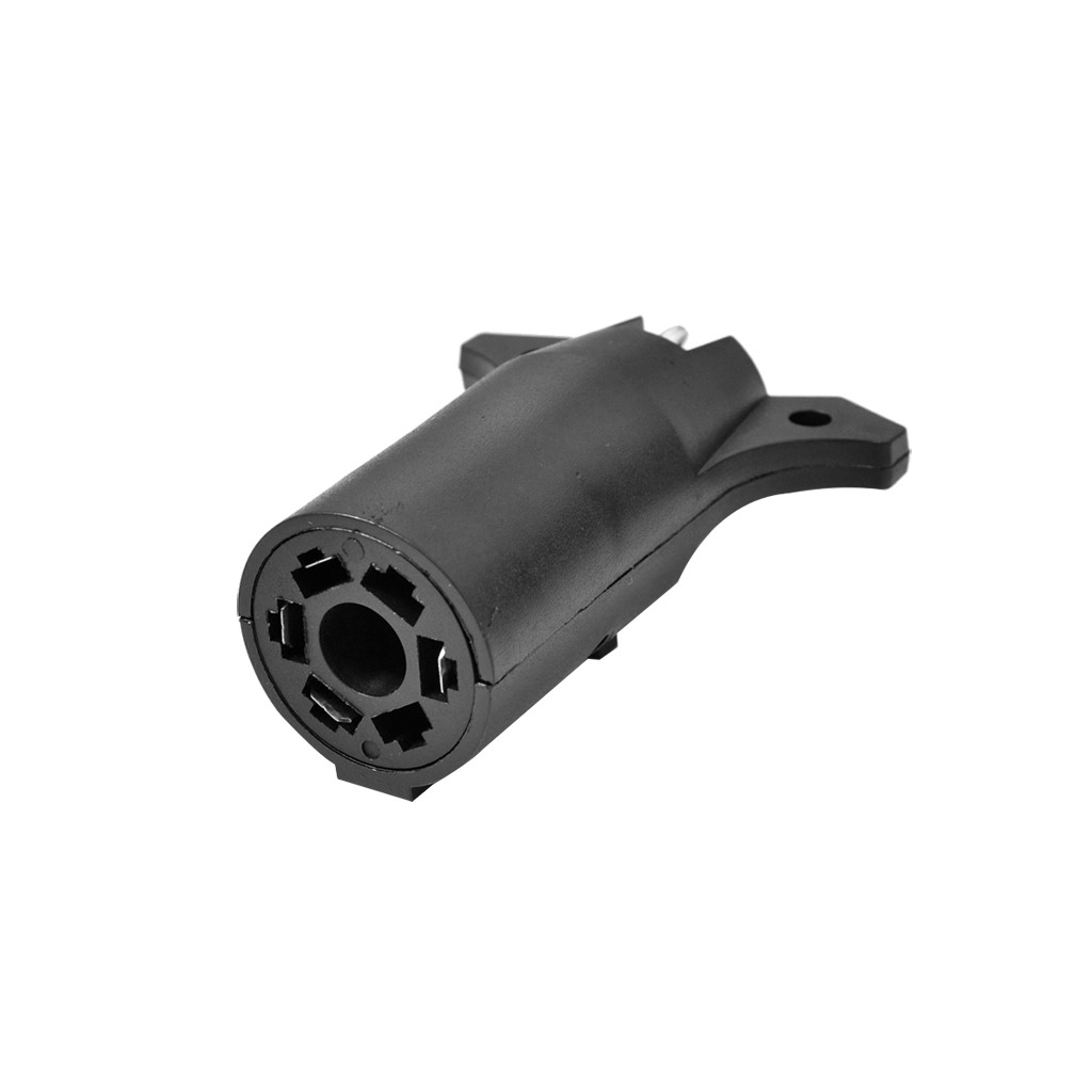 7- weg ronde  to 4- pins platte stekker voor aanhangwagen, lichtadapter voor camper, boot, zwart