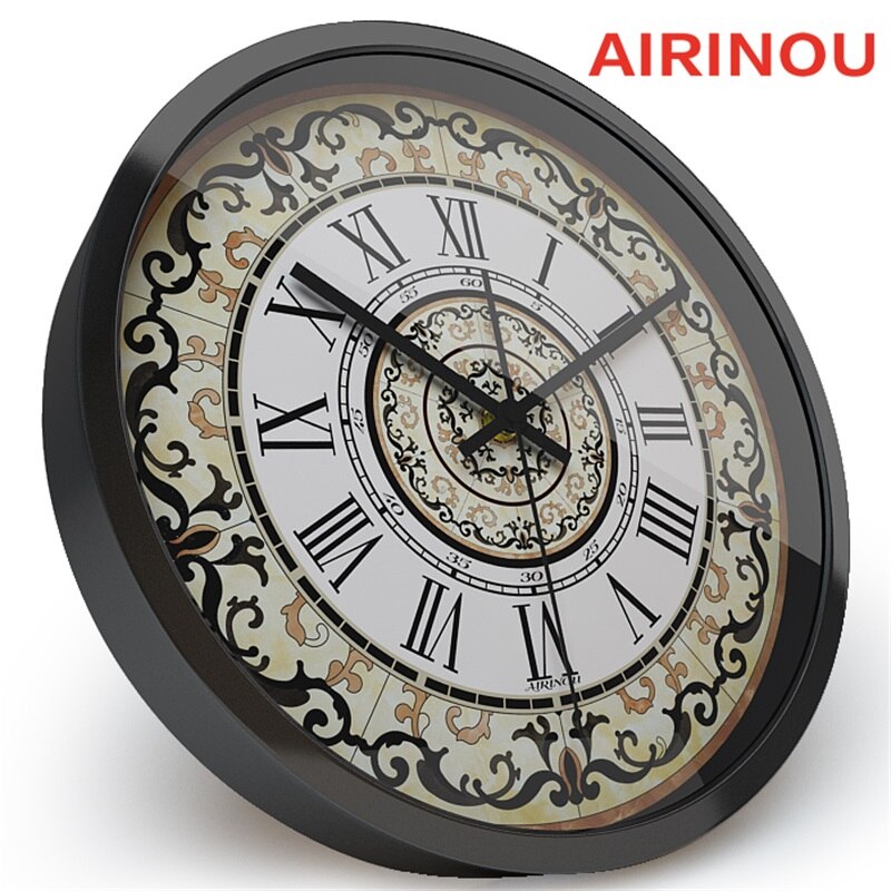 Airinou Royalty Rome Wall Clock Modern Classical Wall Clock Bedroom Living Room Decorative Clock