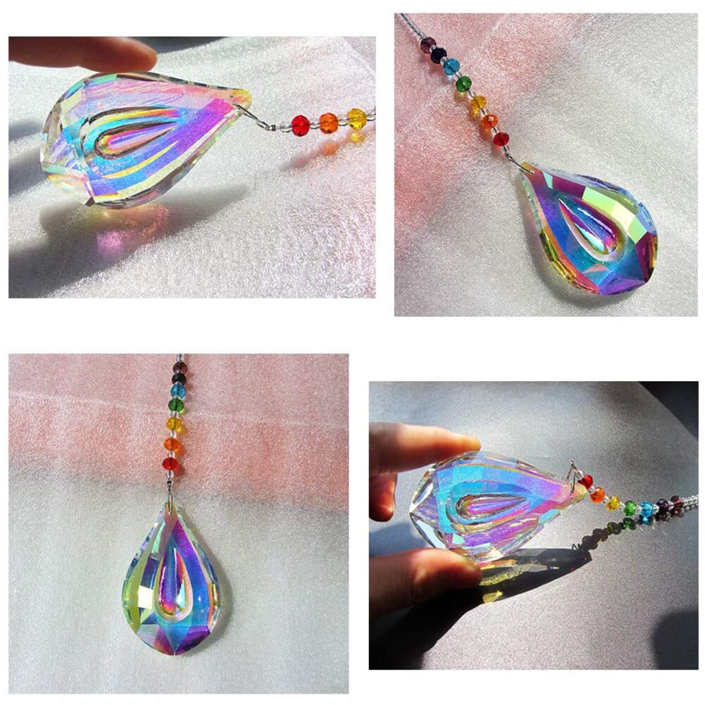 Hanging Decoration Chain Sun Catcher Home DIY AB Prism Rainbow Maker Garden Party Window Pendant Craft Crystal Ball