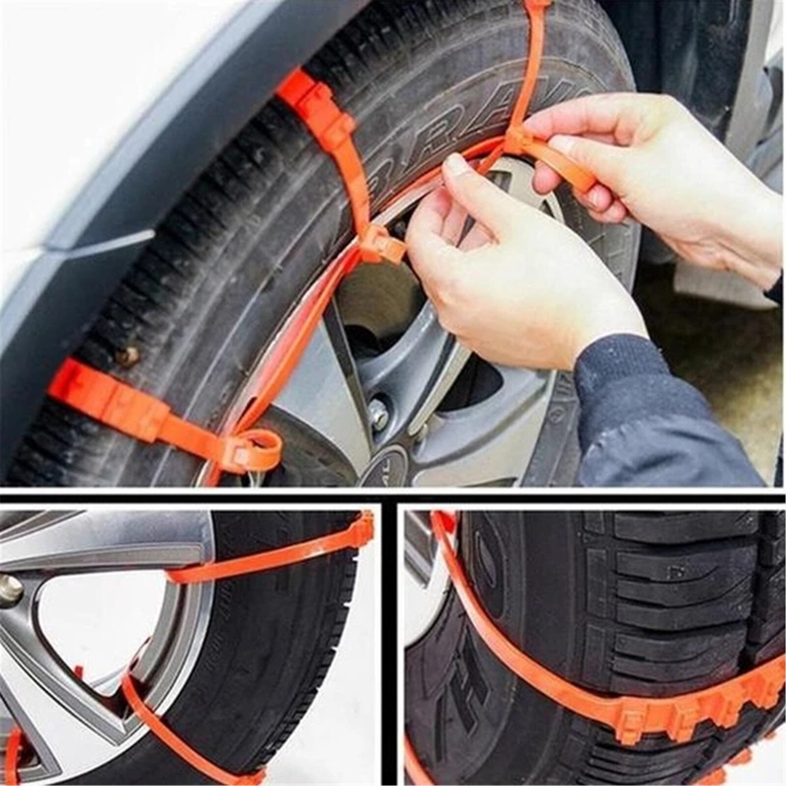 20pc/set Winter Non-slip Cable Tie Anti-skid Cable Ties For Portable Vehicles Tire Chain Snow Mud Wheel Tyre Driving Snow Chains