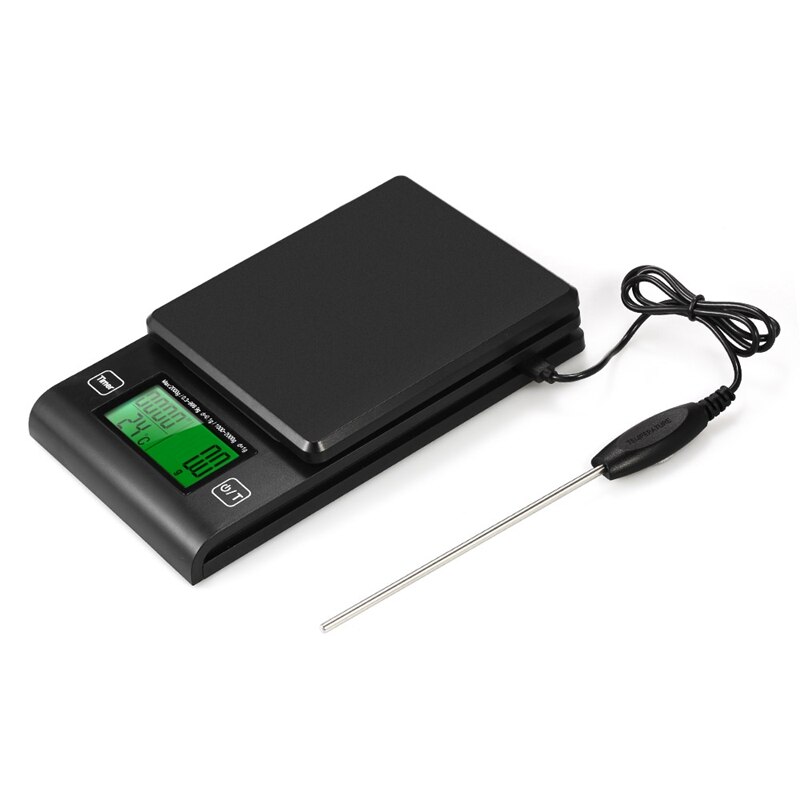 Digital Coffee Scale Multi-Function Kitchen Food Scale With Timer Temperature Probe Lcd Monitor 2000G / 1G: Default Title