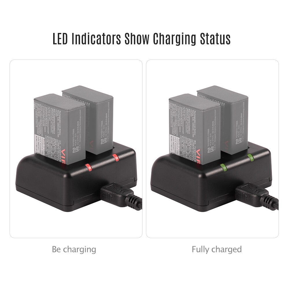 Andoer Dual Battery Charger Panoramisch Camera Batterij Oplader voor Garmin Virb 360 Camera Batterij Oplader Snel Veilig en Draagbare