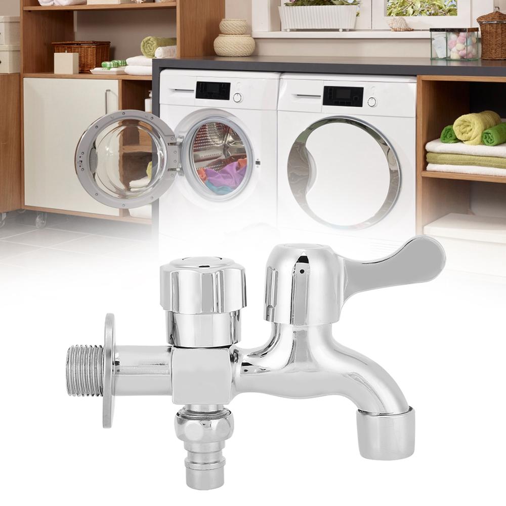 Water Tap Corrosiebestendig Keuken Kraan Wasmachine Kraan Muur-In Dubbele Water Outlet Tap Dubbele Waterafvoer tap, F