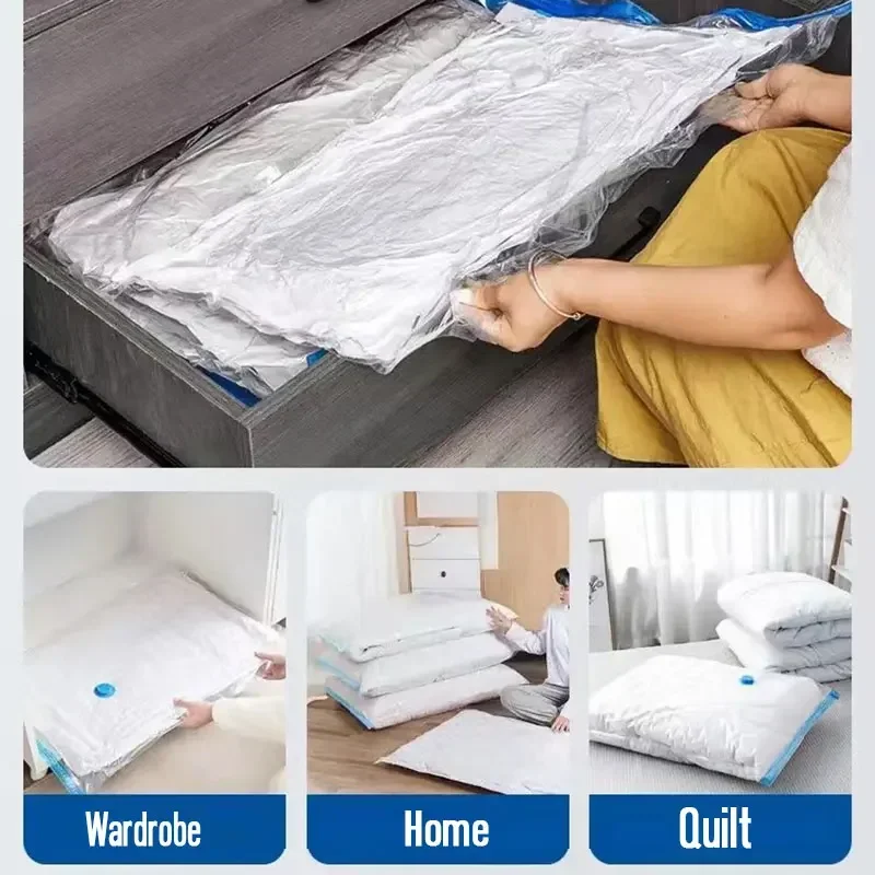 1 Stuks Vacuüm Opbergzakken Garderobe Organizer Vacuüm Seal Zak Ruimtebesparende Zakken Voor Kleding Beddengoed Deken Verpakking Opslag