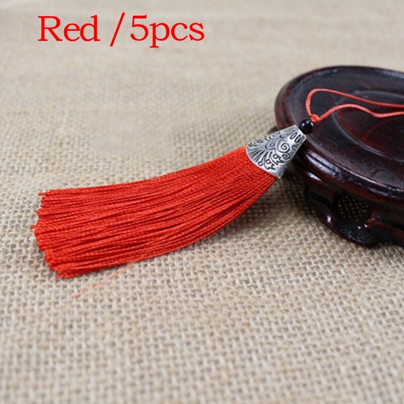 5Stck Gemischte Farbe 8cm Hängenden Seil Seide Quasten Randbereich NäHenne Knall Quaste trimmen Schlüssel Quasten Für Diy Verschönern vorhang Zubehör: 1
