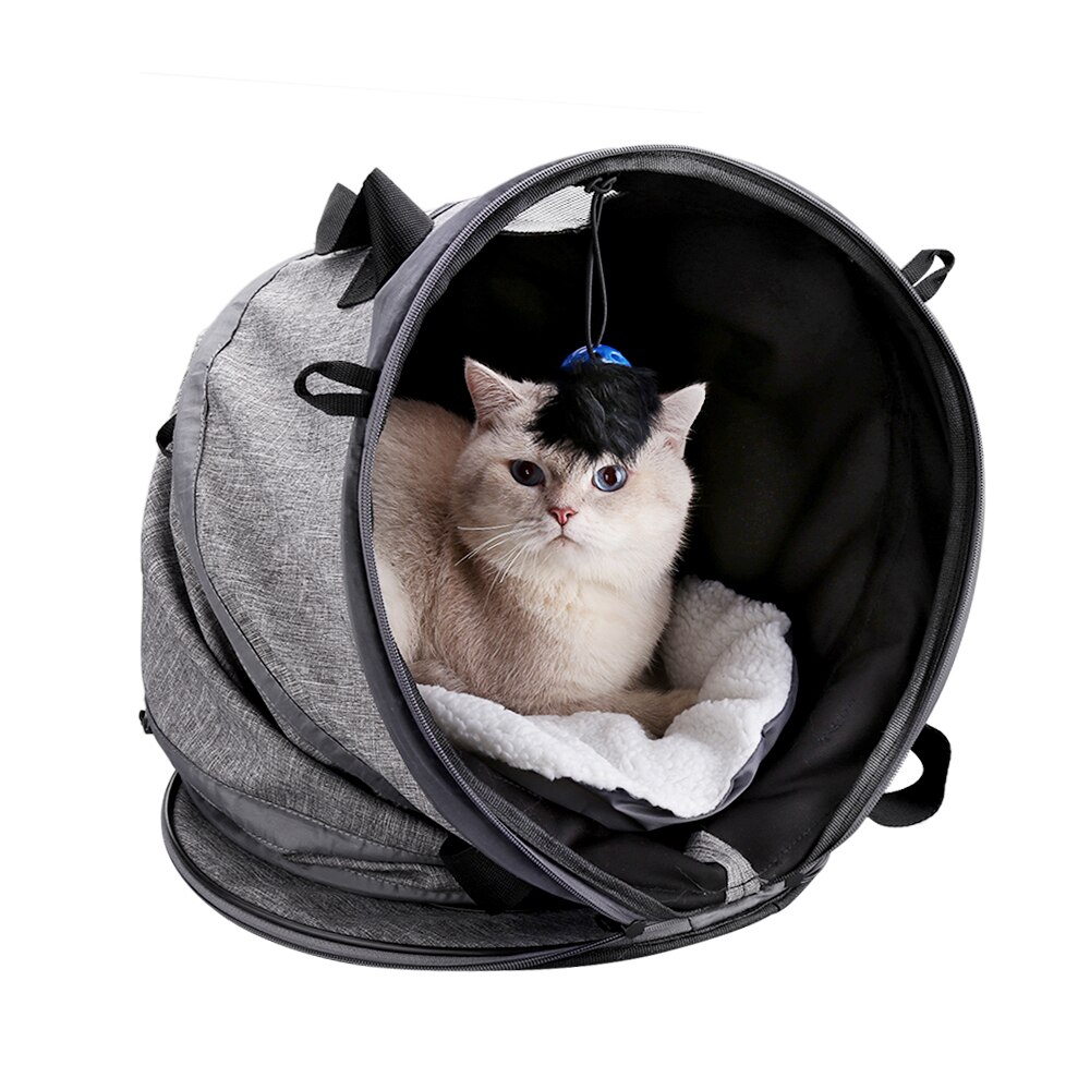 Multifunctional Cat Carrier Portable Bed Collapsible Cat Tunnel With Changeable Shapes Mat Toys Docamor Foldable Pet Cat Carrier: Default Title