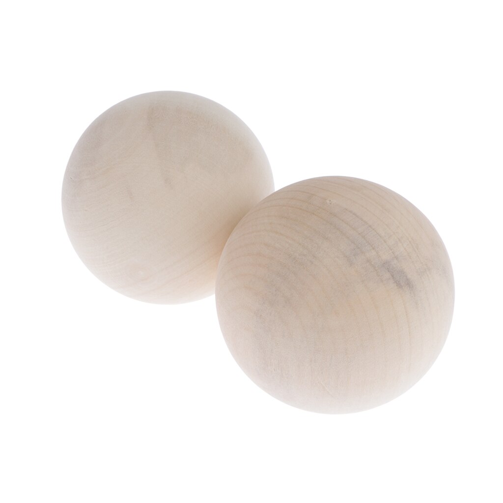 2 Pcs Natural Wooden Balls Beads Beech Wood Ball Hardwood Balls Solid 70mm