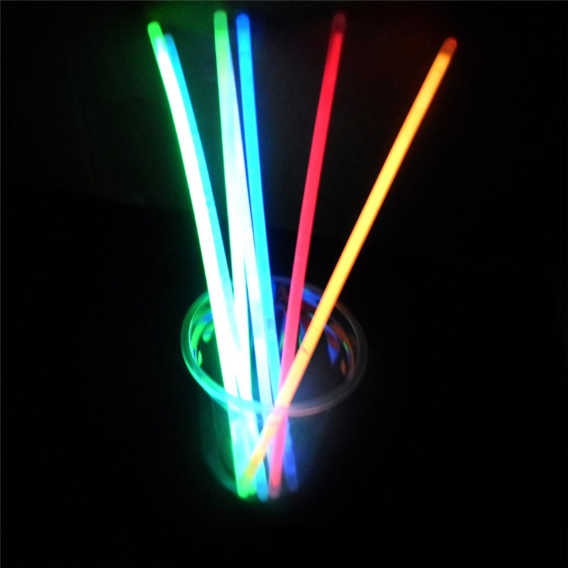 100PCS Premium Glow Sticks Bracelets Neon Light Glowing Party Favors Rally Raves Lighting Stick variety of color random mix