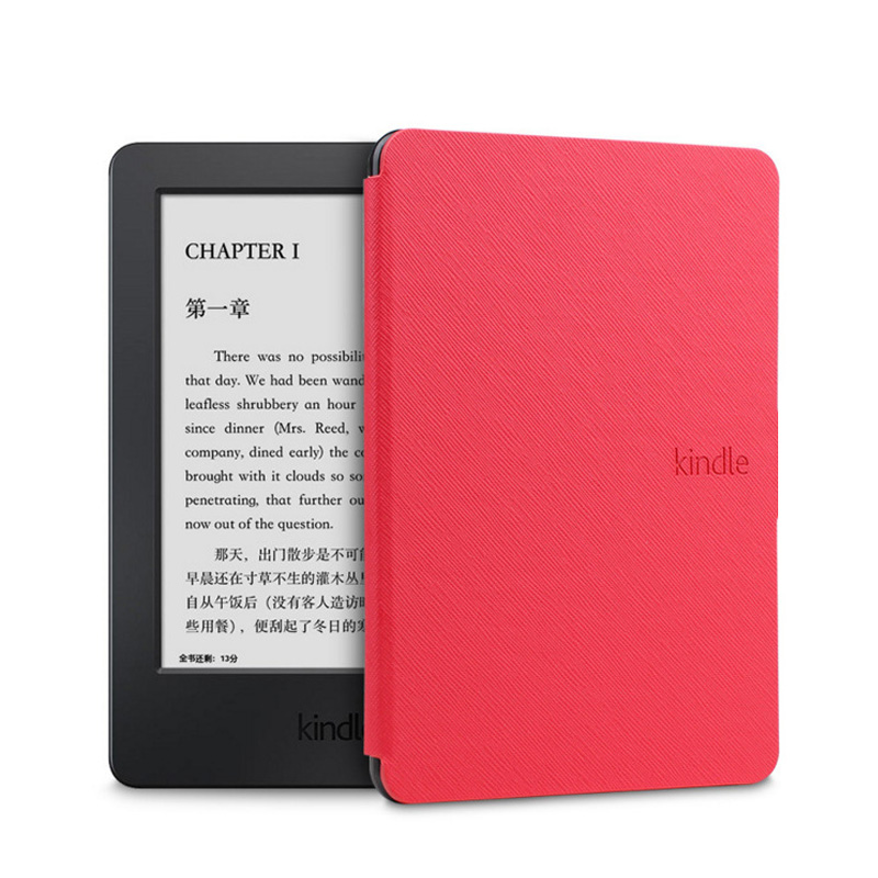 Voor Kindle Voyage PU lederen ebook reader cover voor Kindle Voyage slanke beschermhoes: Rood