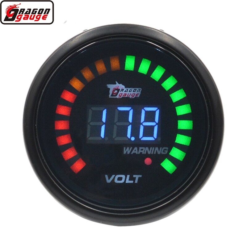 Dragon 52Mm Digitale Display Lcd Auto Gewijzigd Meter Water Olie Temperatuur Boost Druk Volt Toerenteller Rpm Air Gauge: Volt gauge