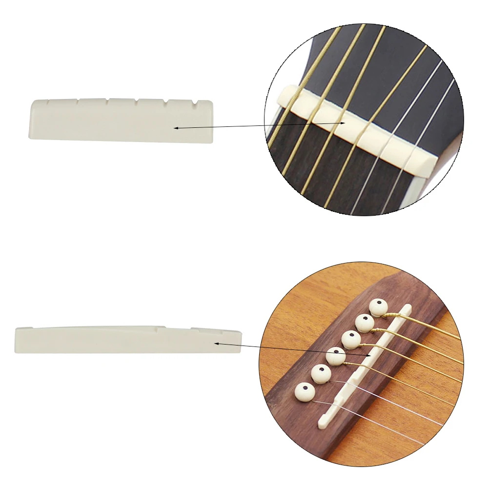 6-saitige Akustikgitarre Brücke Sattel und Sattel Brücke Musikinstrument Ersatzteile Gitarre Sattel Gitarre Zubehör
