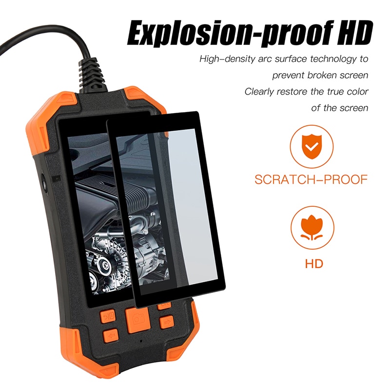 1080P HD Digital Endoscope Camera 4.3 Inch LCD 4cm-5m Focal Distance Snake Camera 3000mAh Video Inspection Camera with 6 led