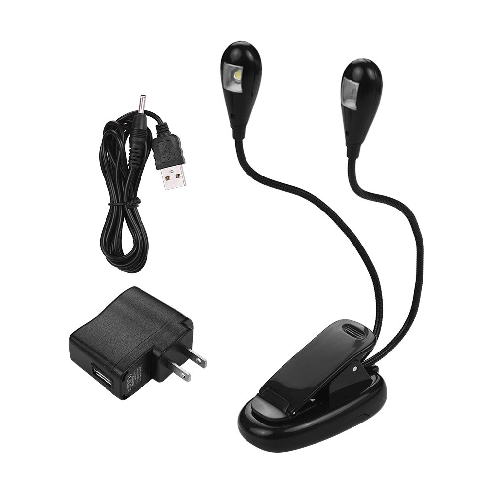 Useful LED Music Stand Lamp Clip On Reading Light Including Adapter and USB Cord Musical Instrument Parts: Default Title
