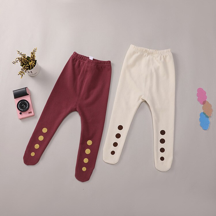 Kids Pants Spring Autumn Cotton Pants Toddlers Dot Print White Clothes Infant Boys Girls Comfortable Elastic Leggings