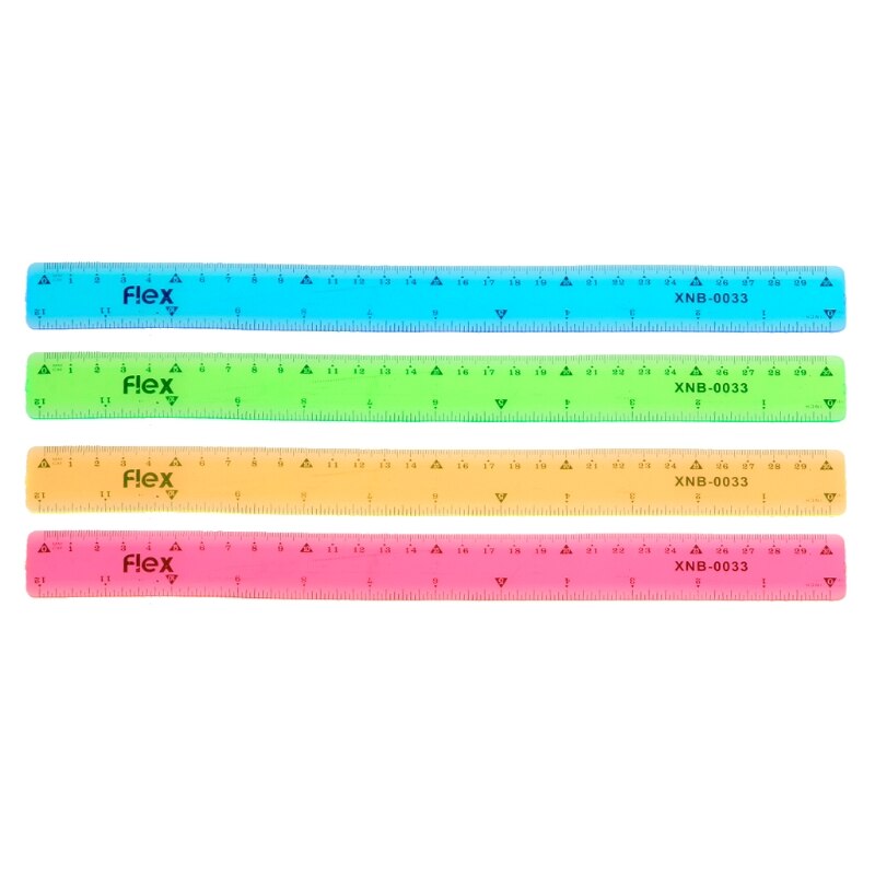 Regla suave de 30cm, regla Flexible, material de papelería multicolor, suministro escolar