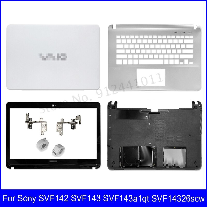 Voor Sony SVF142 SVF143 SVF143a1qt SVF14326scw Lcd-backcover Voorkant Plamrest Bottom Case Scharnieren Scharnier Cover Non Touch