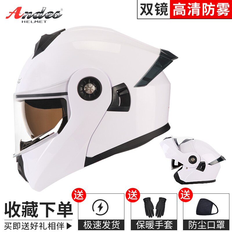 Motorcycle flip up Helmet Men Women Casco Moto Full Face Helmet Motorbike Motocross Moto Helmet Crash Casco Moto for kids: double lens-7