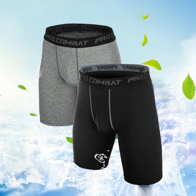 Pantalones cortos de baloncesto y mallas de Fitness para hombre, pantalones cortos ajustados de secado rápido para ciclismo, ropa interior de entrenamiento