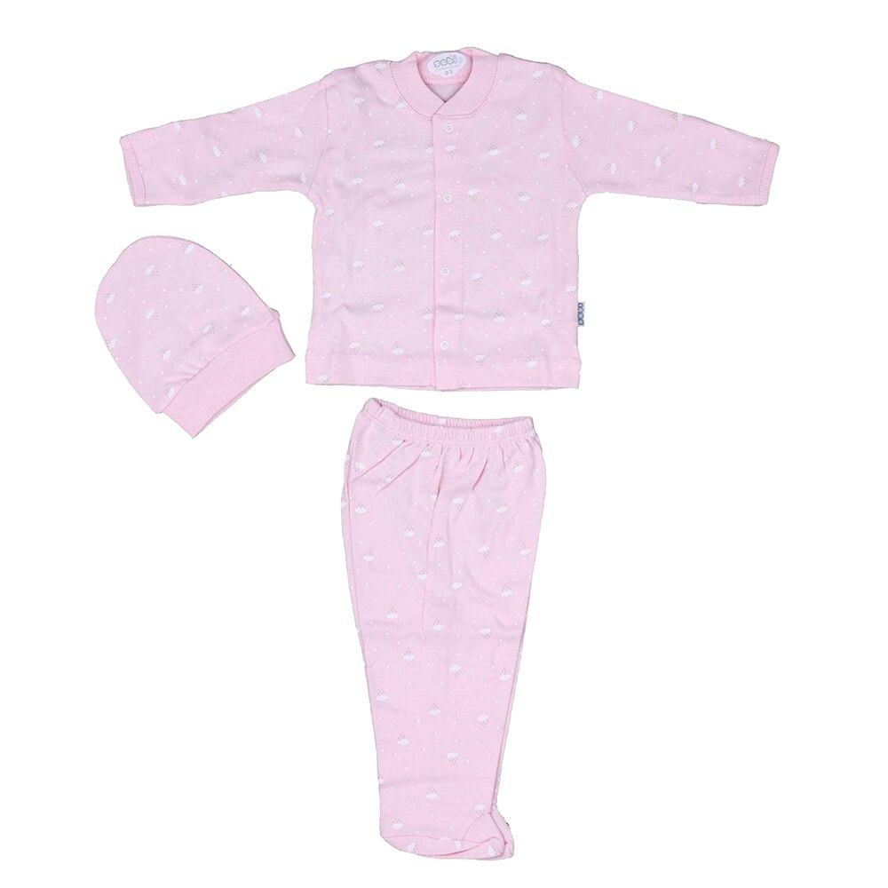 Baby Pyjama Jurk Kleding Voor Meisjes Jongens Nachtkleding Kinderen Nachtkleding Pasgeboren Sets Badjas 0-3 Maand Vier Seizoen katoen: Roze