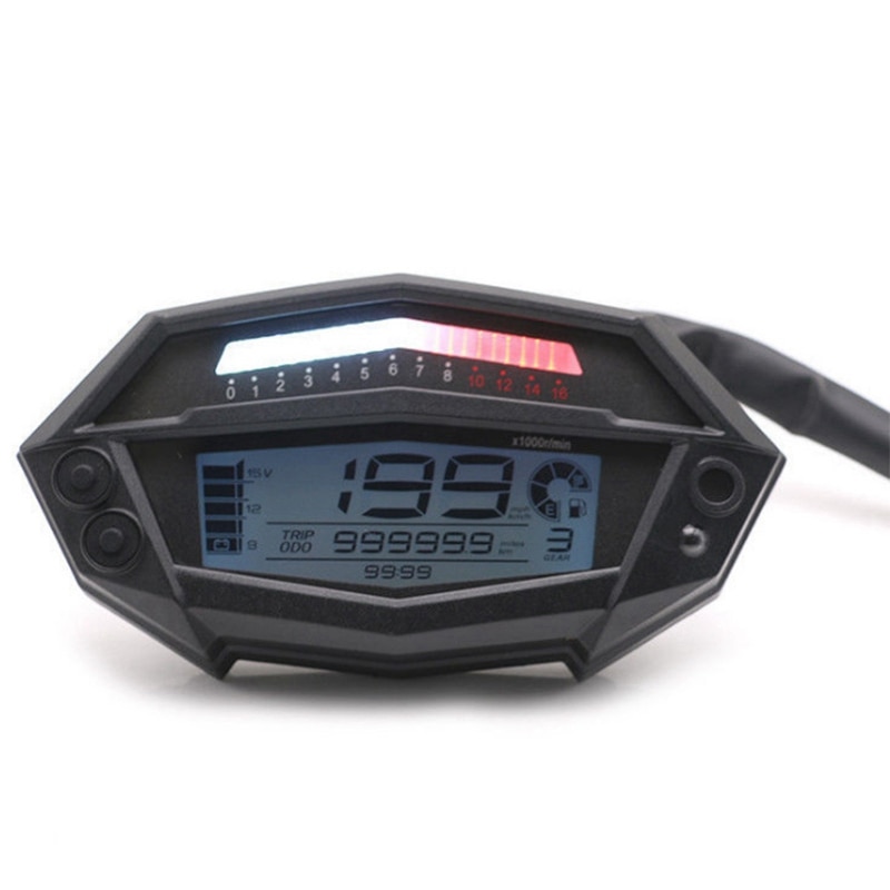 Motorbike Odometer Universal Motorcycle Digital Lcd Odometer Speedometer Tachometer Backlight 12V: Default Title