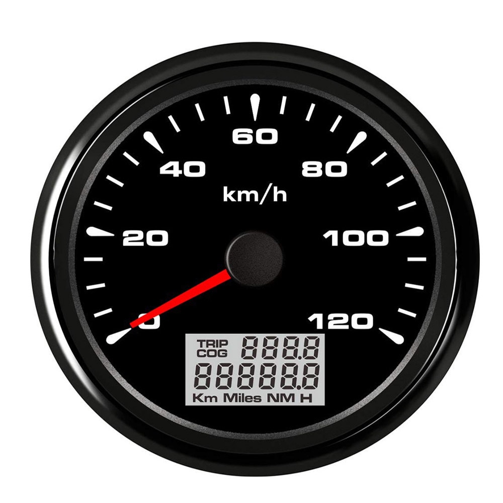 85 Mm Auto Marine Boot Digitale Snelheidsmeter Met 7 Kleuren Achtergrondverlichting Gps Speed Gauge 120kmh 200kmh Fit 9 ~ 32V