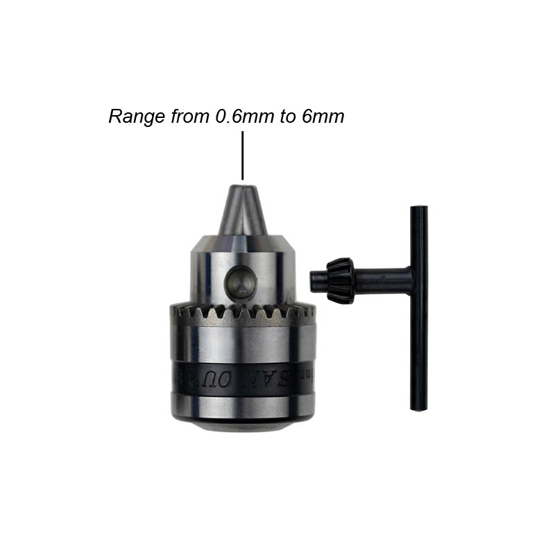 Mini Electric Drill Chuck 0.6-6mm Mount B10 Taper Connector Rod Motor Shaft Chuck For Drill With Adapter Key Wrench Power Tool: Drill Chuck