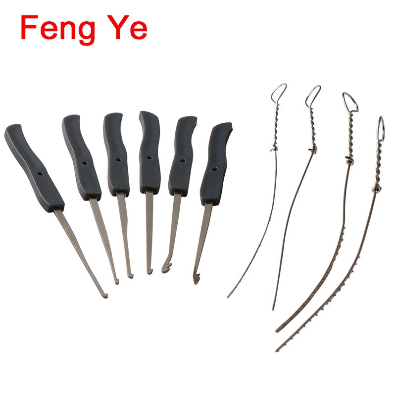 Feng Ye Transparent Visible Pick Cutaway Practice Padlock Lock With Broken Key Removing Hook Kit Extractor Set Locksmith Tool: Only Tools