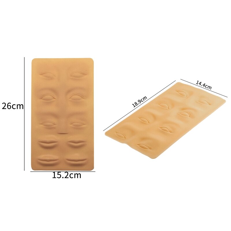2 pièces 3D Silicone Permanent maquillage yeux lèvres fausse peau tatouage formation pratique fausse peau, 18.9X14.4Cm & 26X15.2Cm
