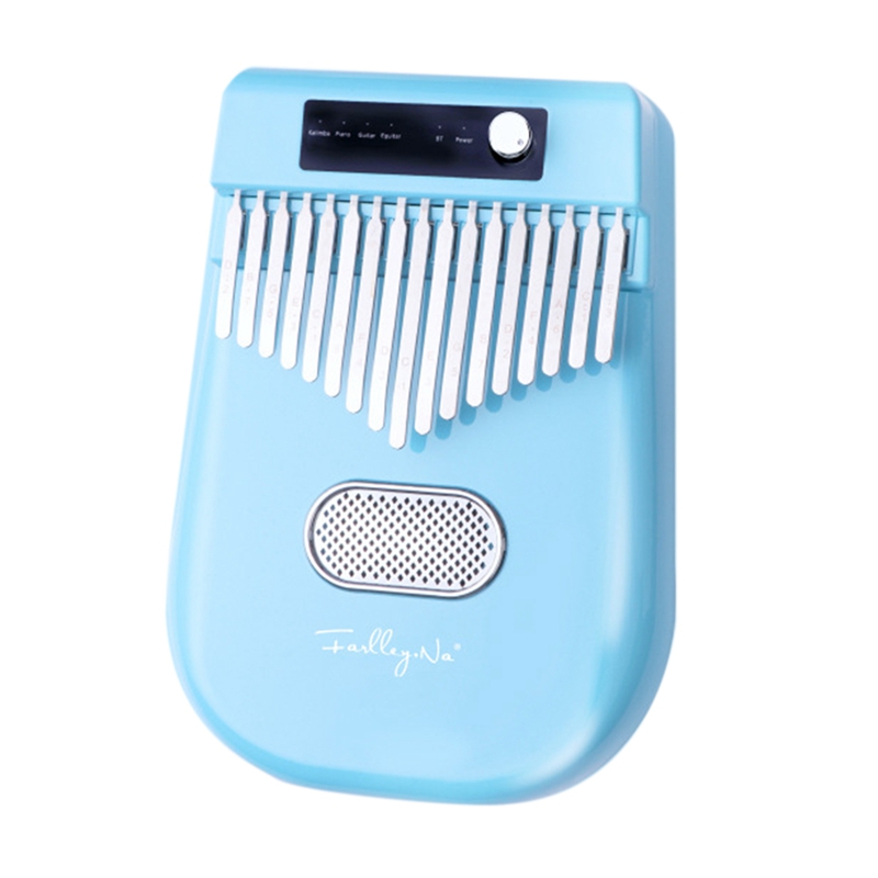 Kalimba électrique 17 touches Piano à pouce 4 types de Timbre connexion BT Piano à doigt Instrument de musique électronique: bleu foncé